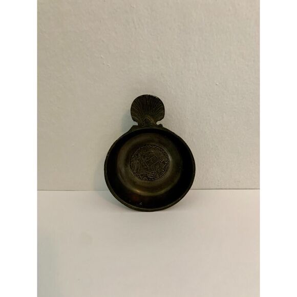 Antique 19th Century French Pewter Wine Taster Marked Crown Hallmarks 4 in Shell - Picture 4 of 14